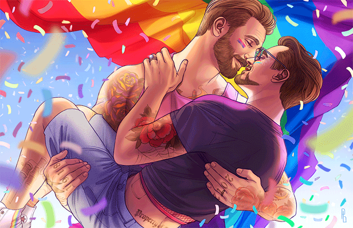 Steve and Tony Pride (Shiny Foil Print)