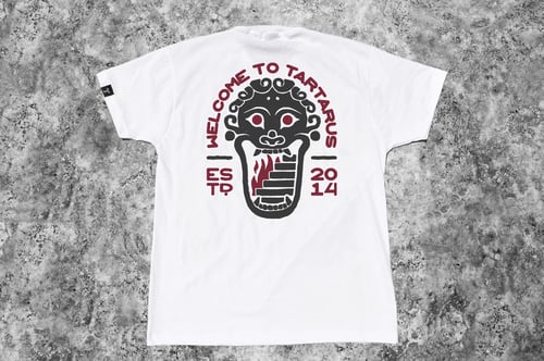 Image of "Welcome to Tartarus" White T-shirt