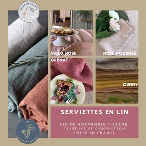 Image of Serviettes de table en lin 100% français 