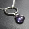 Orbit Necklace with Amethyst, Sterling Silver