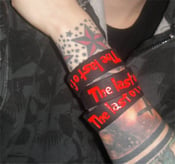 Image of 2 inc Lowl Black and red Wristbands