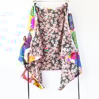 Image 2 of superfloral vintage fabric wrap adult womens tie coverup skirt quilted patchwork courtneycourtney 