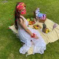 Image 2 of Pink Lemon/ Lime Silky Matching Mask & Scrunchie Set