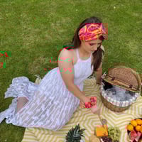 Image 2 of Pink Lemon/ Lime Silky Turban Hairband 