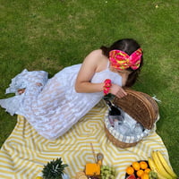 Image 4 of Pink Lemon/ Lime Silky Turban Hairband 
