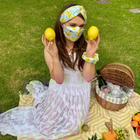 Image 3 of Lemon Matching Silky Mask & Scrunchie Set