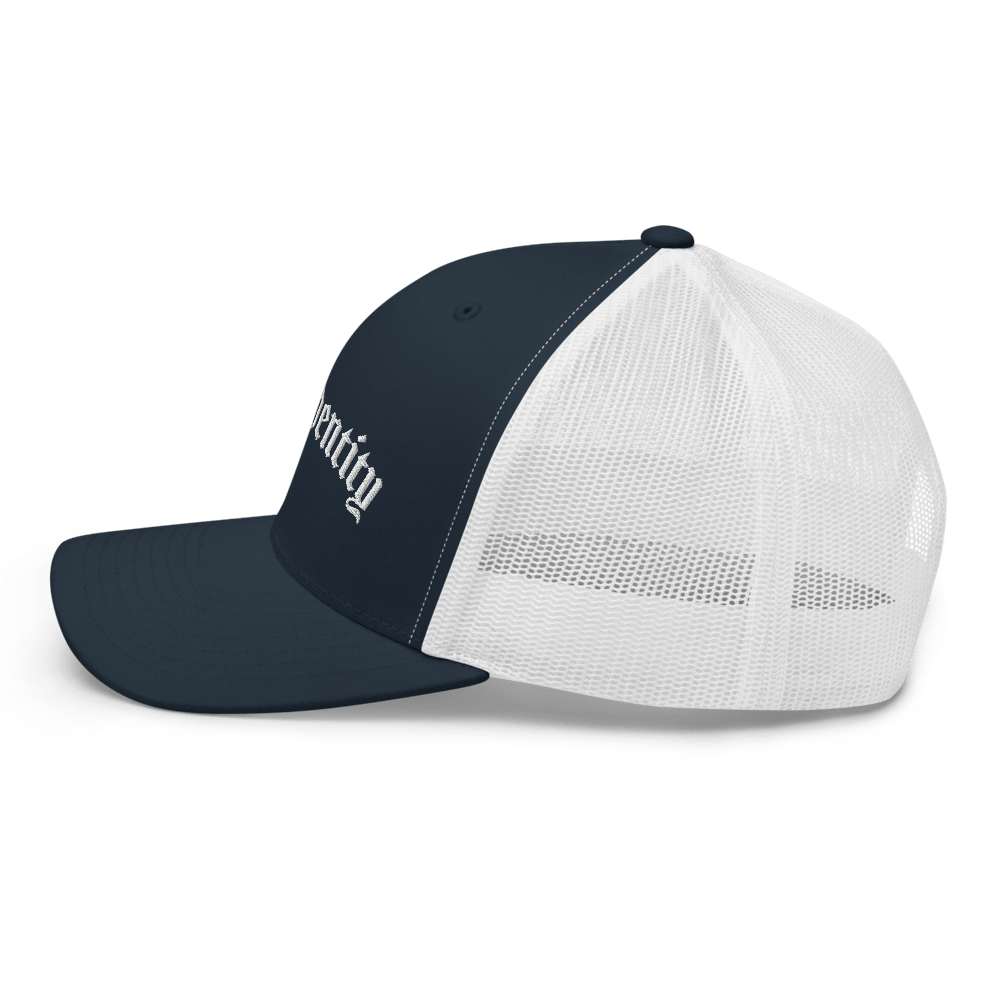 Trucker navy on white