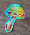 Holographic Mushroom Burger Sticker 