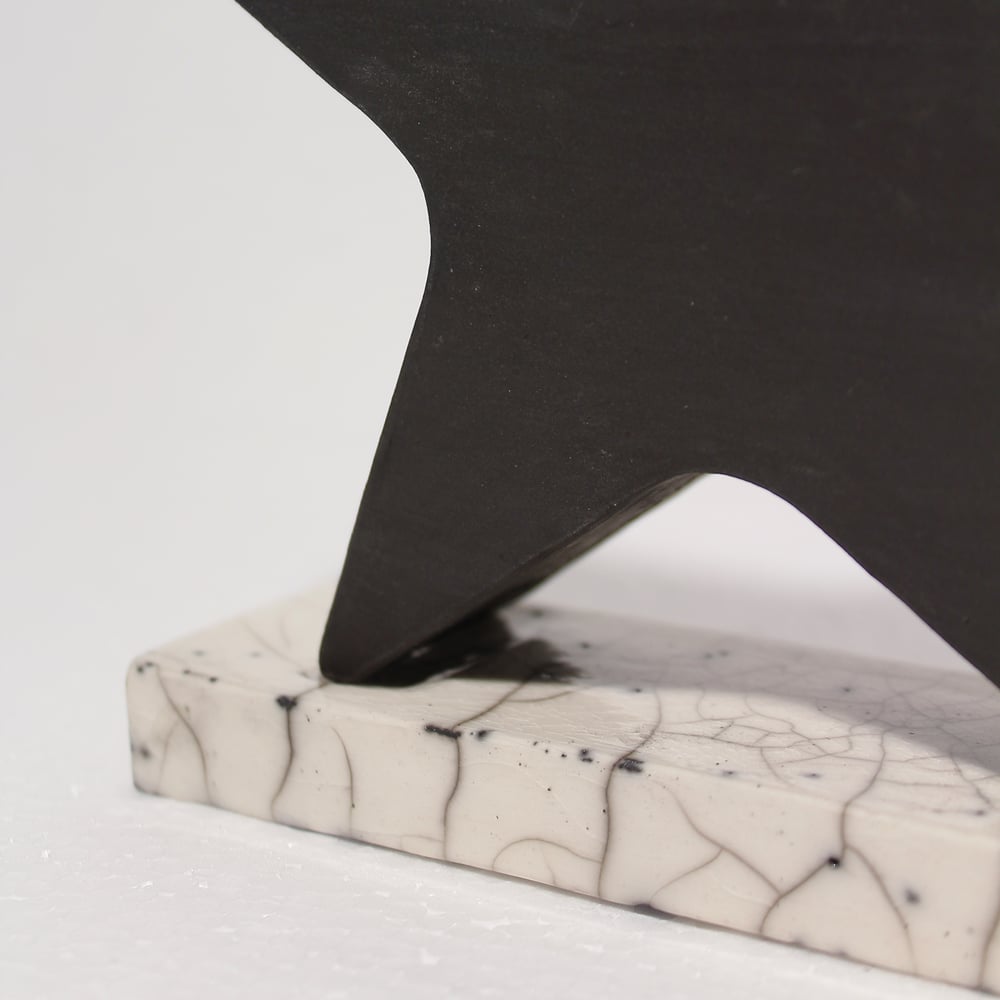 'Blackstar' Sculpture with Raku Base