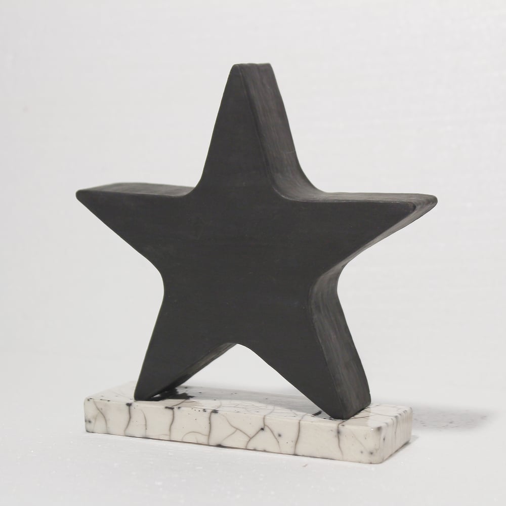 'Blackstar' Sculpture with Raku Base