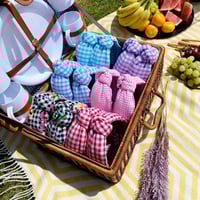Image 3 of Monochrome Gingham Hairband with Flowers