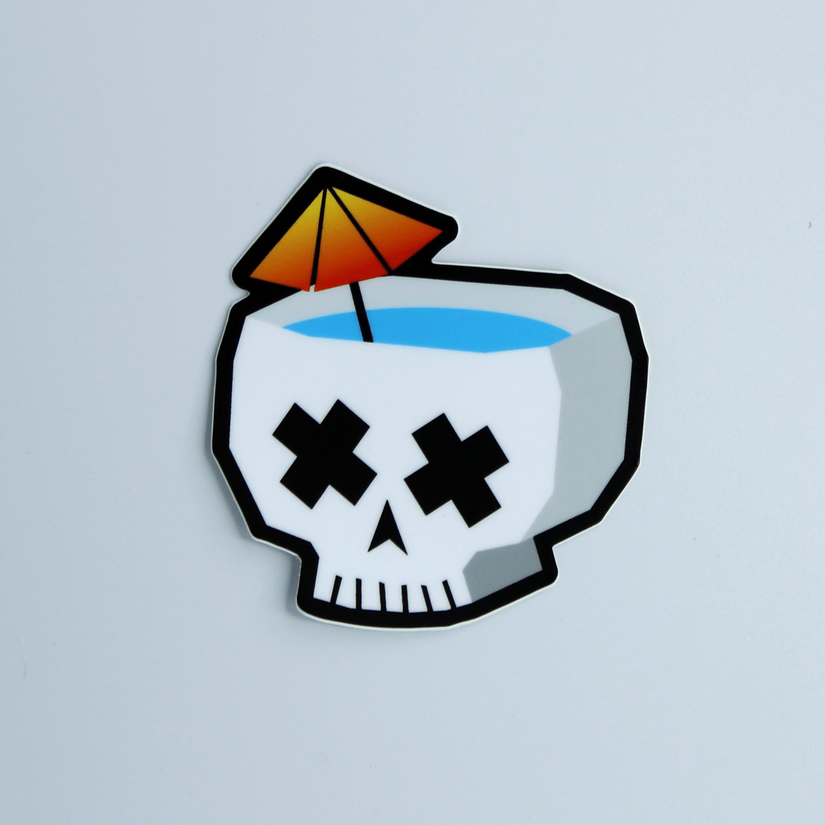 Skull Tiki Drink Sticker