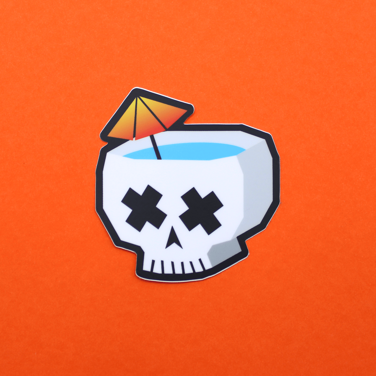 Skull Tiki Drink Sticker