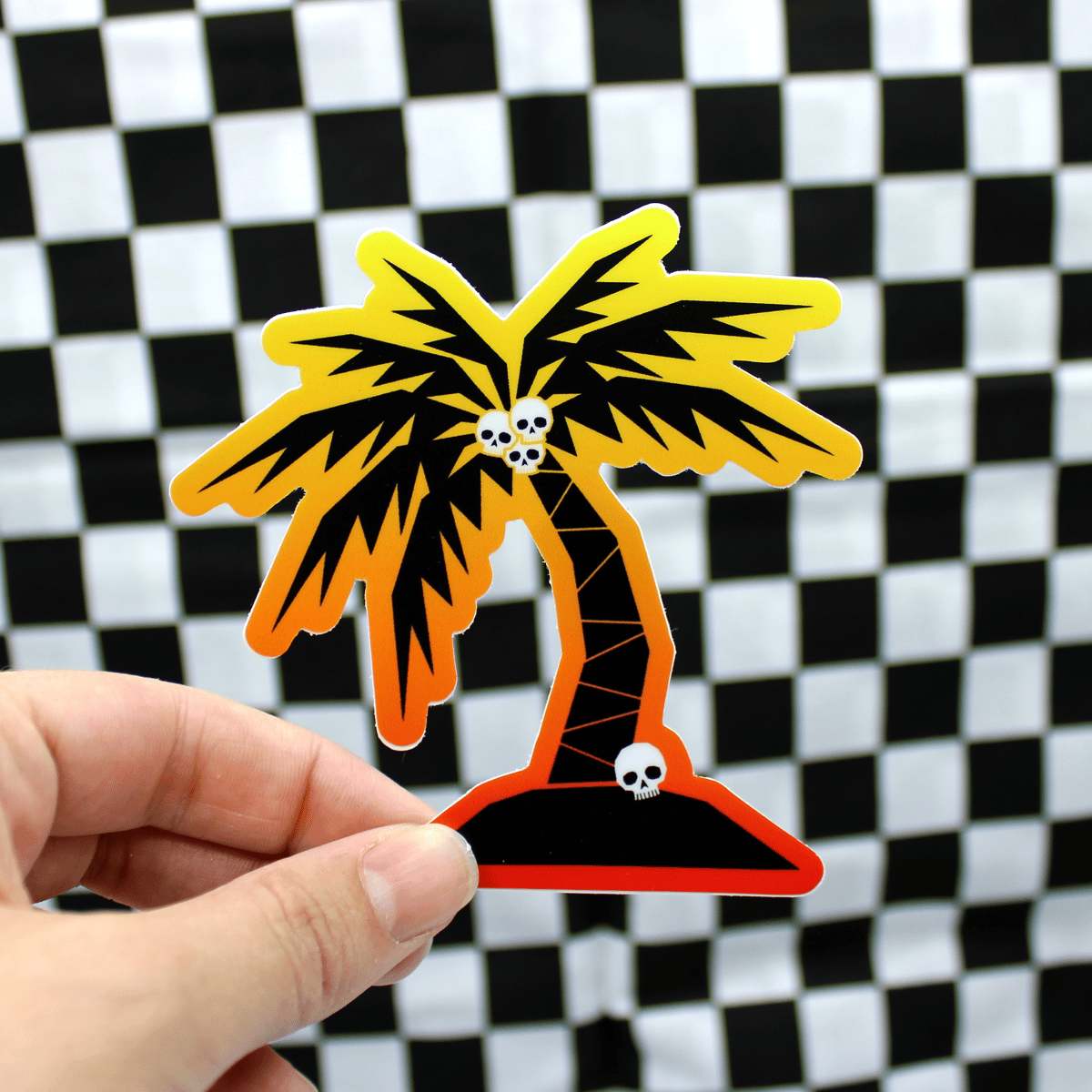 Skull Palm Tree Sticker