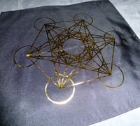 Image 2 of SACRED GEOMETRY GOLD FOIL ON BLACK CRYSTAL CHARGING ALTER CLOTH 