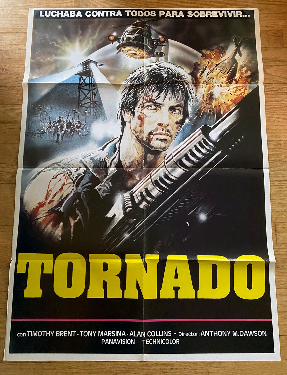 1983 TORNADO AKA The Last Blood Original Argentinian One Sheet Movie Poster