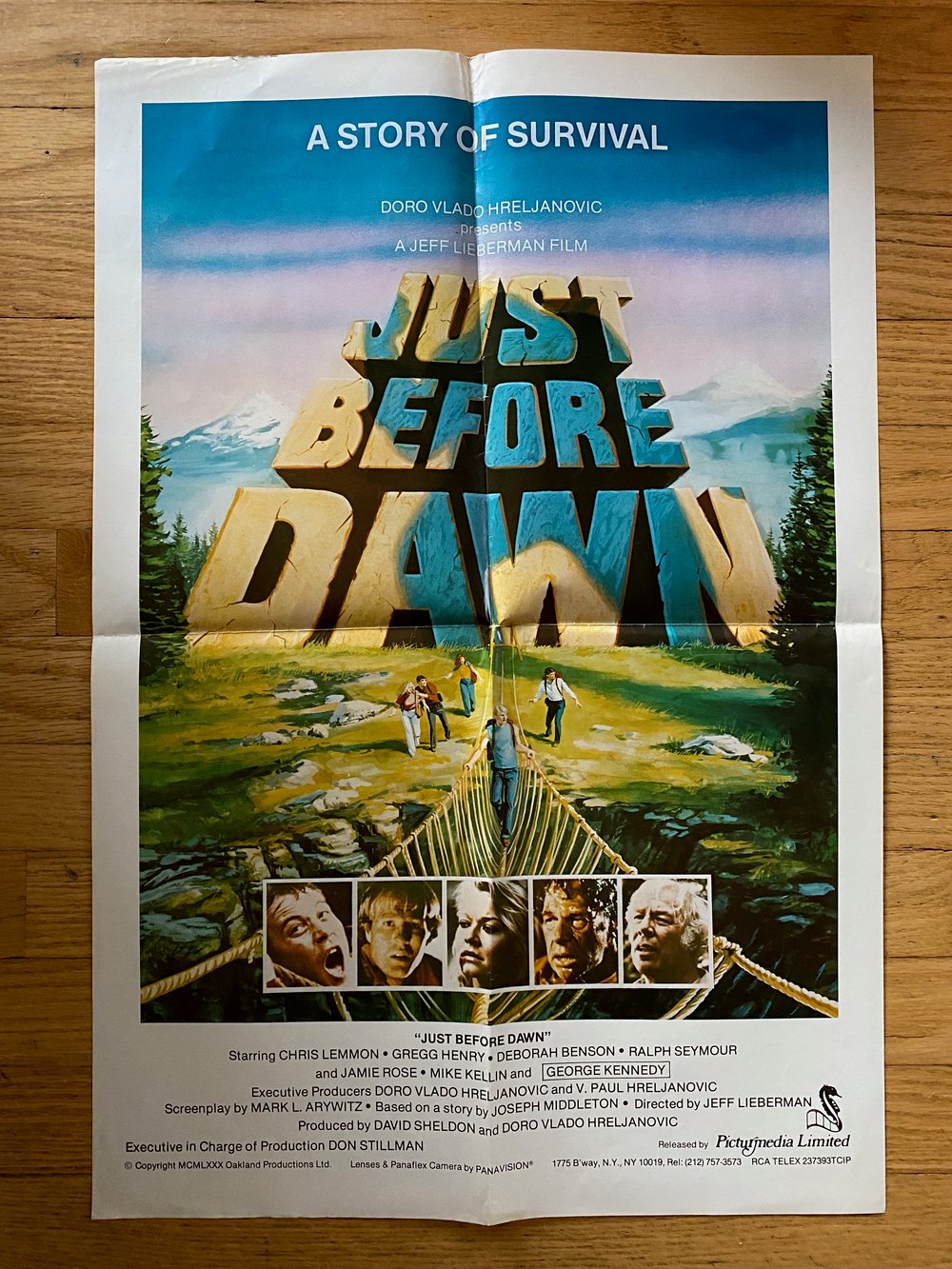 1981 JUST BEFORE DAWN Original Movie Poster
