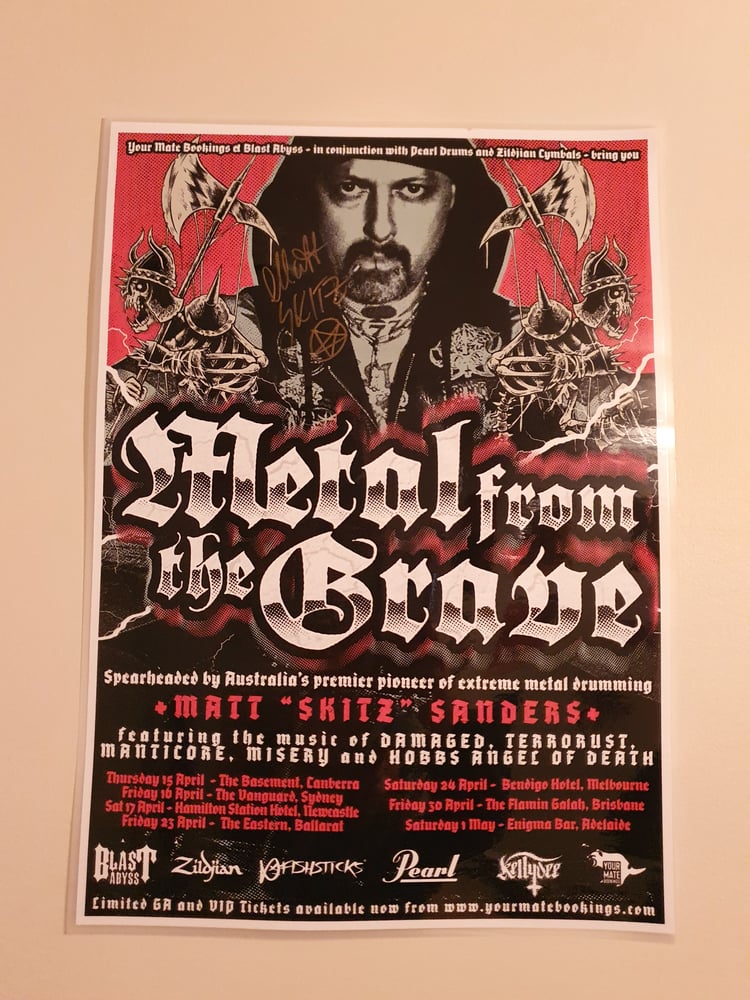 Image of METAL FROM THE GRAVE 2021 A3 Poster Signed