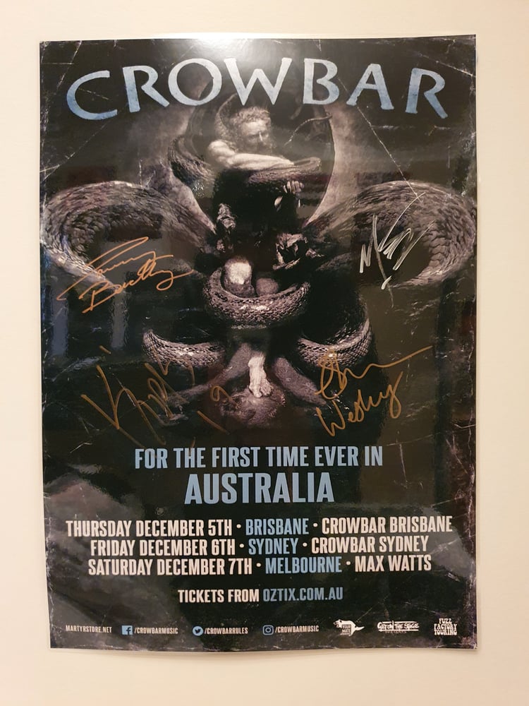 Image of CROWBAR Debut Australian Tour 2019 A3 Poster Signed