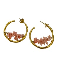 Image 3 of Maggie hoops with coral detail