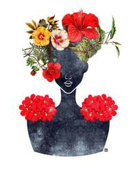 Flower Crown Silhouette Art Print (0001)