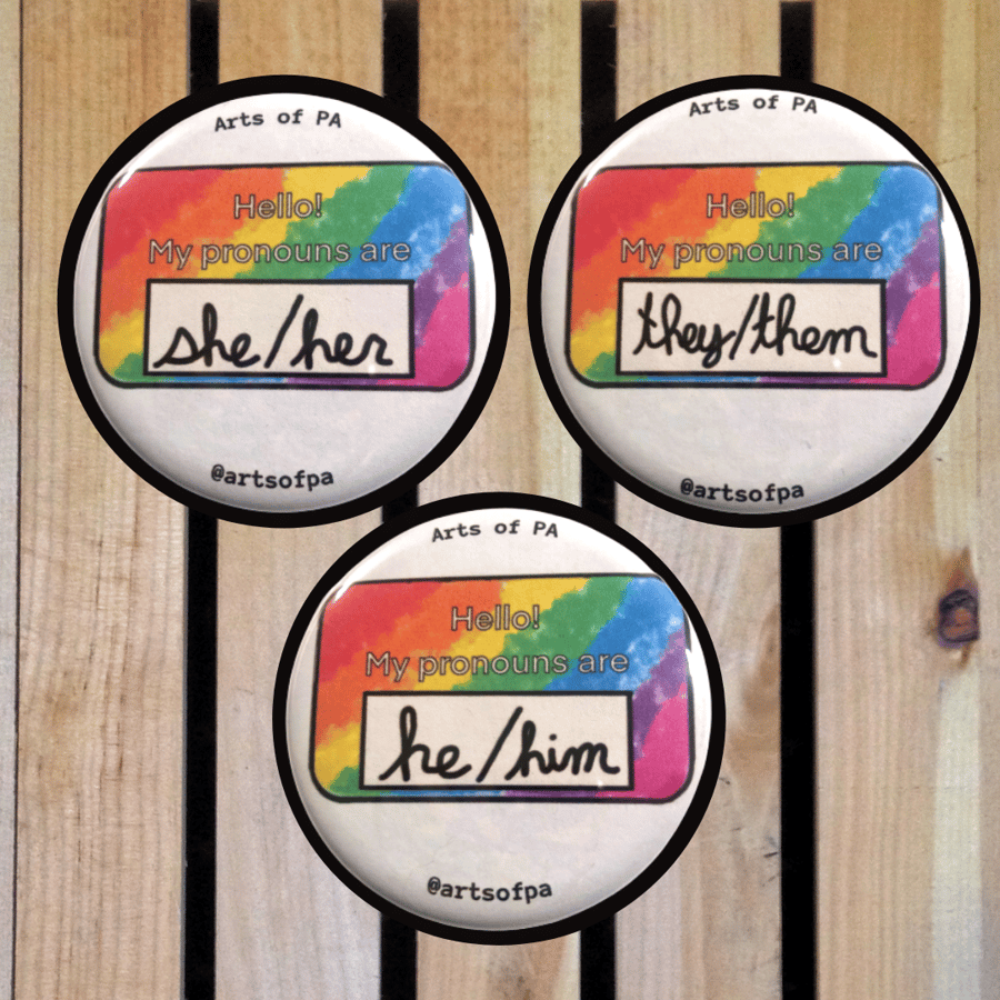 Image of Rainbow Badge Pronoun Buttons
