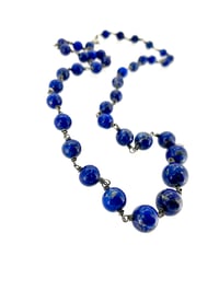 Image 2 of graduated lapis lazuli necklace
