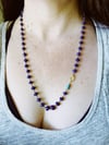 faceted lapis lazuli turquoise and lemon quartz necklace