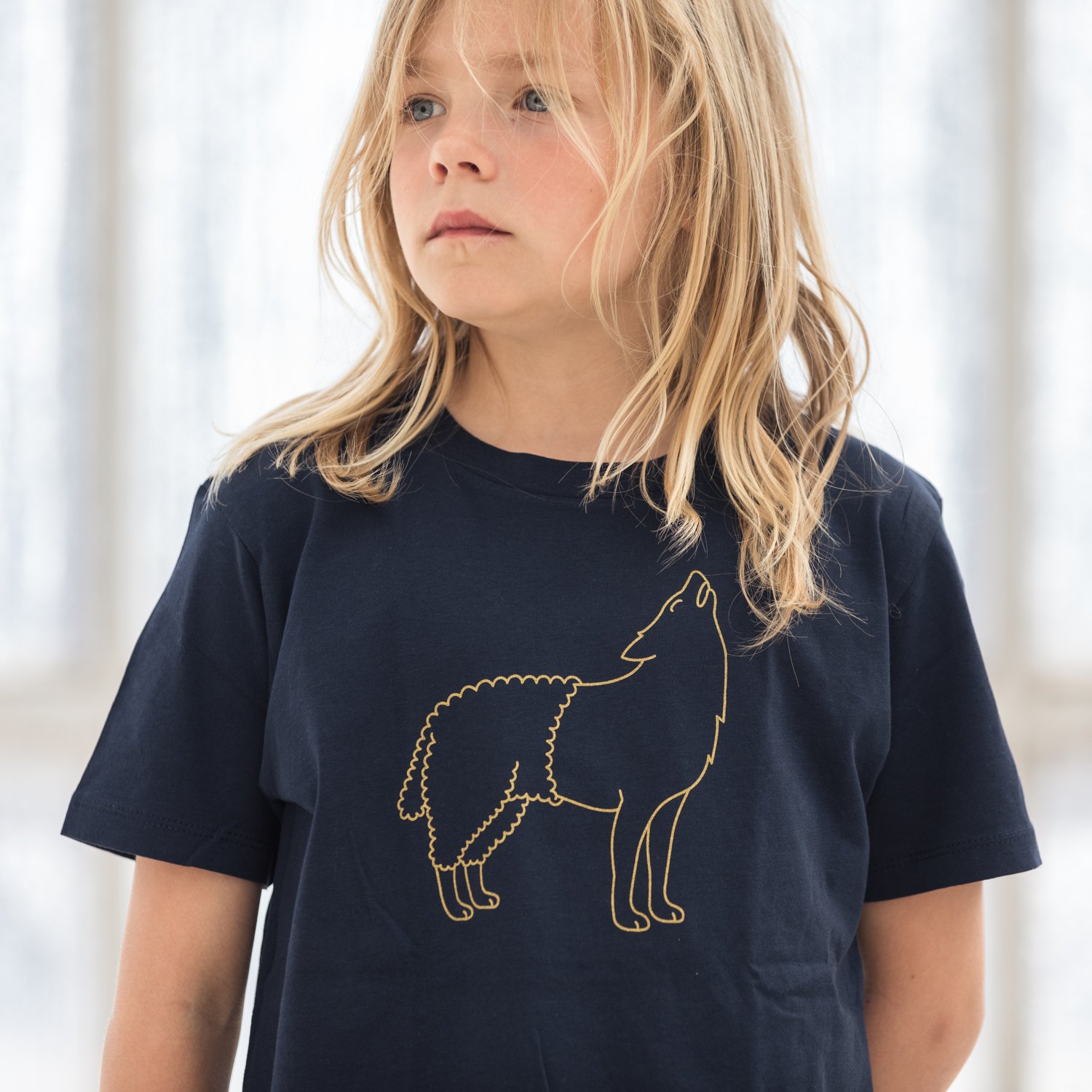 Image of T-SHIRT BOY / GIRL short sleeve WOLFSHEEP navy