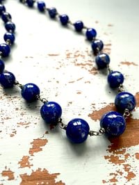 Image 1 of graduated lapis lazuli necklace