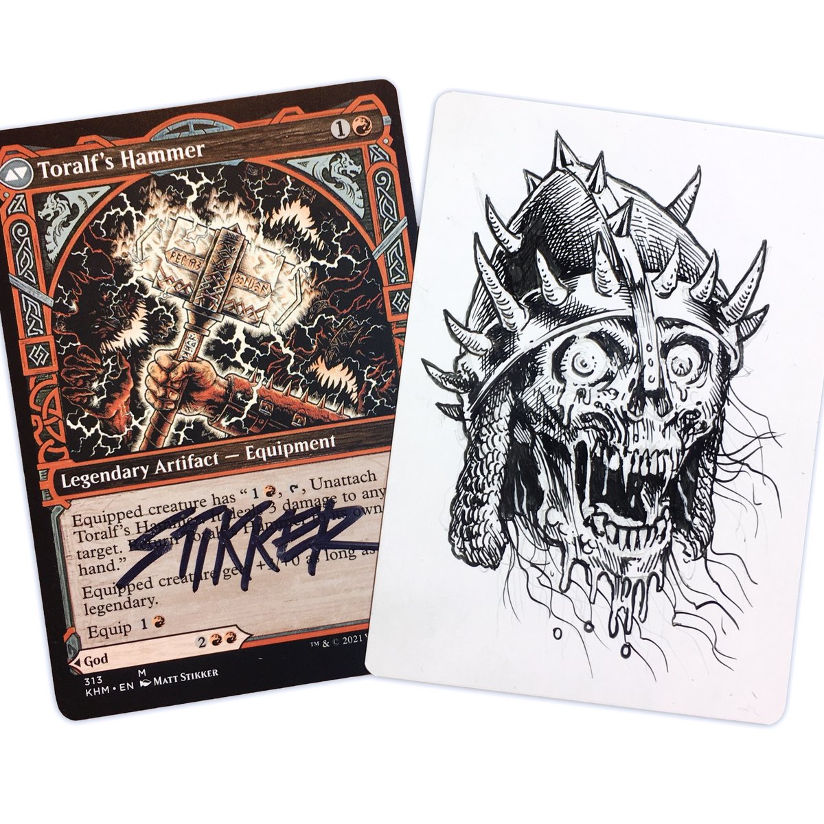 MtG ARTIST PROOF CUSTOM SKETCH CARDS TORALF TORALF S HAMMER Matt mtg-artist-proof-custom-sketch-cards-toralf-toralf-s-hammer-matt