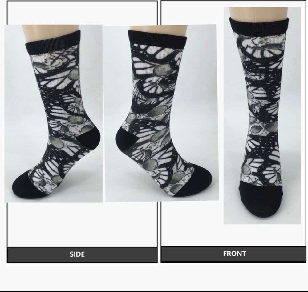  OXN Butterfly skull socks 