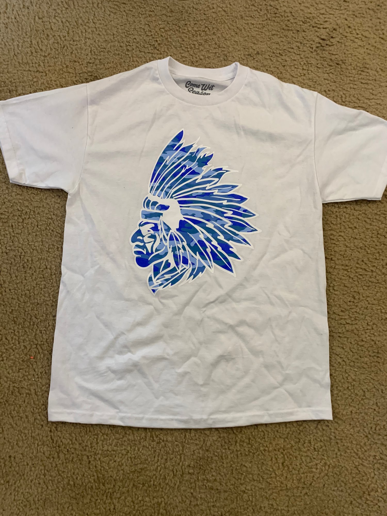 Image of White and blue logo tee 