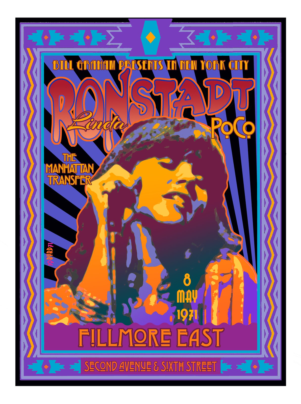 Linda Ronstadt at the Fillmore East May 1971 | davidedwardbyrdposters