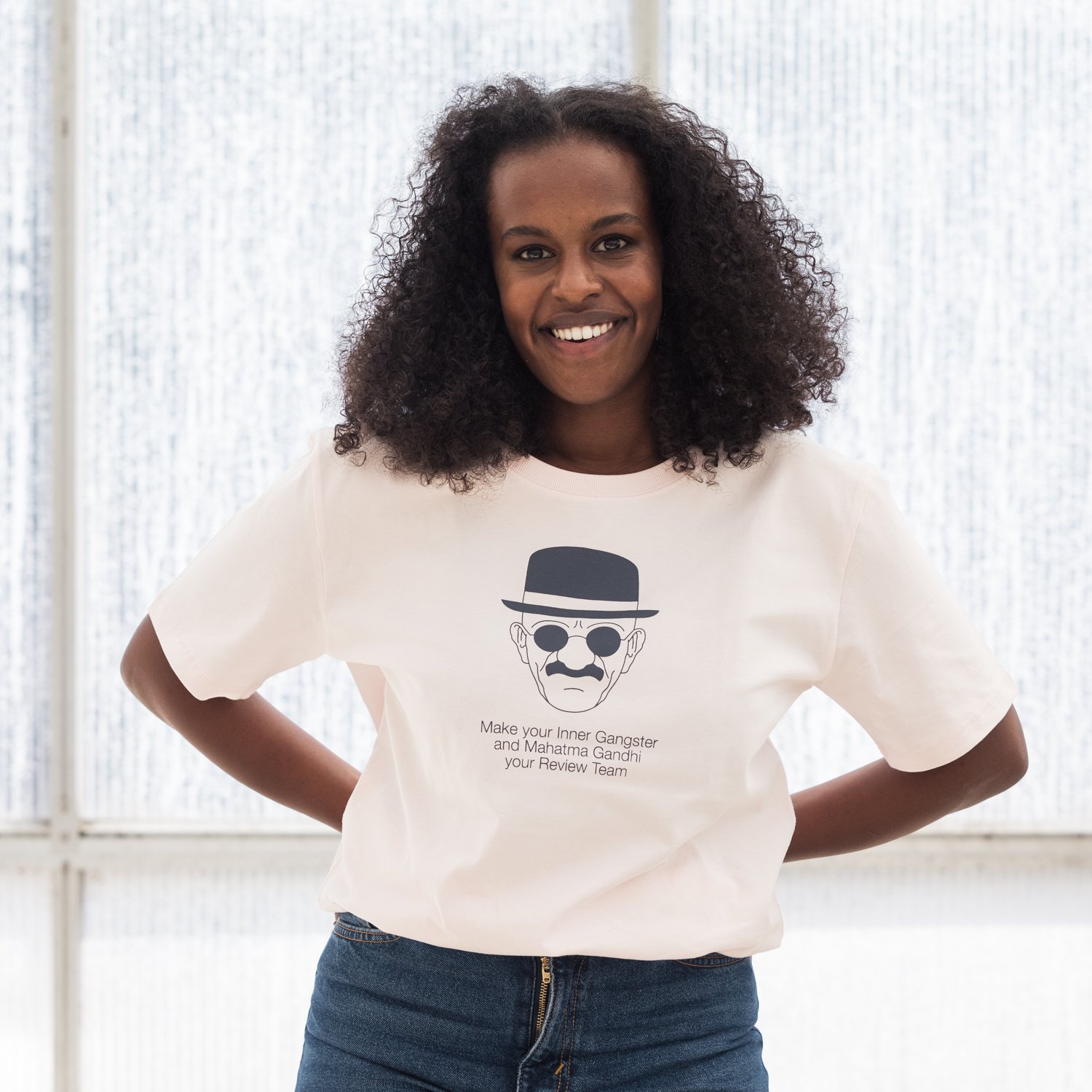 Image of T-SHIRT WOMAN short sleeve GANDHI GANSTER candy pink