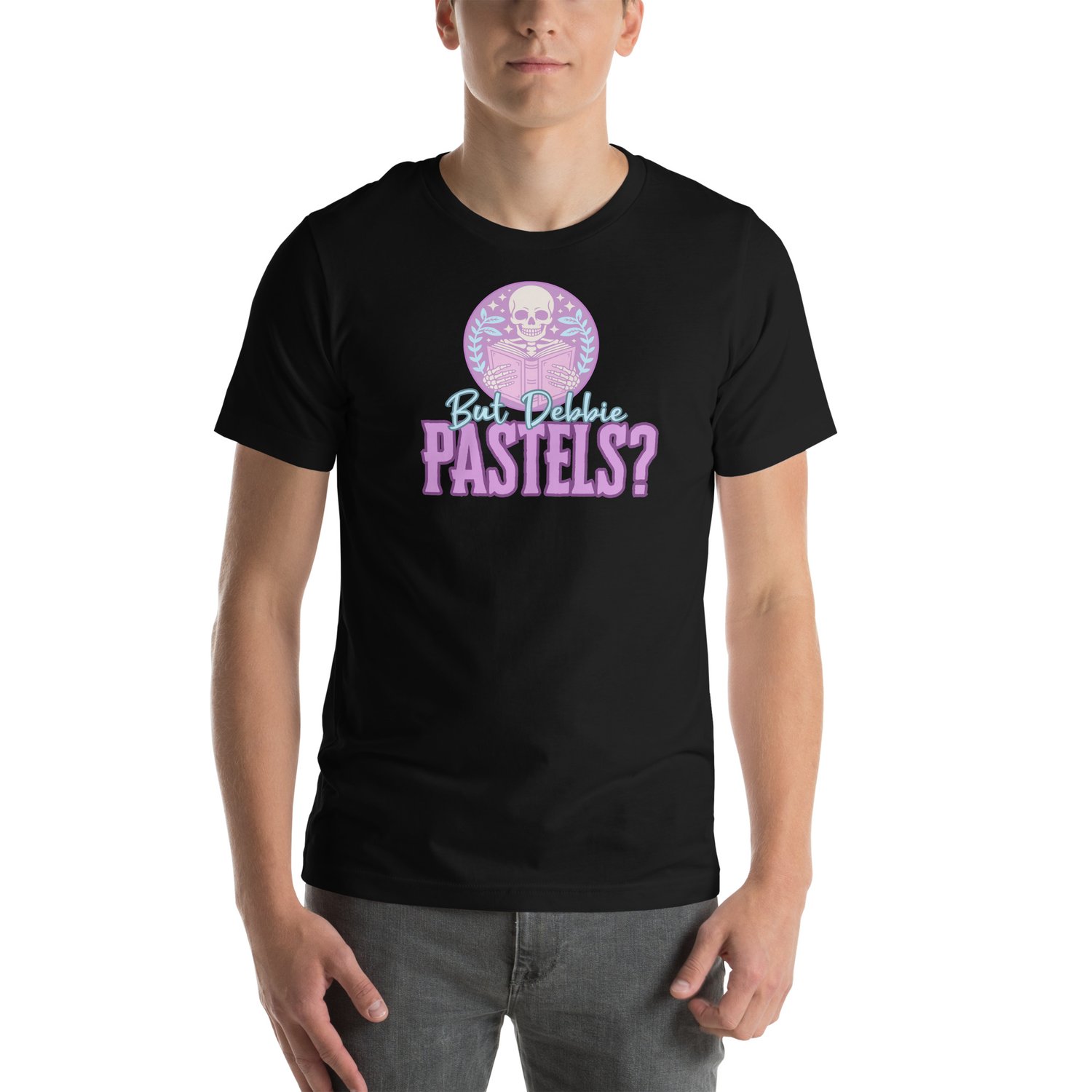 Image of Pastels skeleton reading Unisex t-shirt