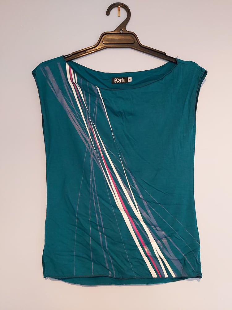 Image of Zap top - teal diagonal