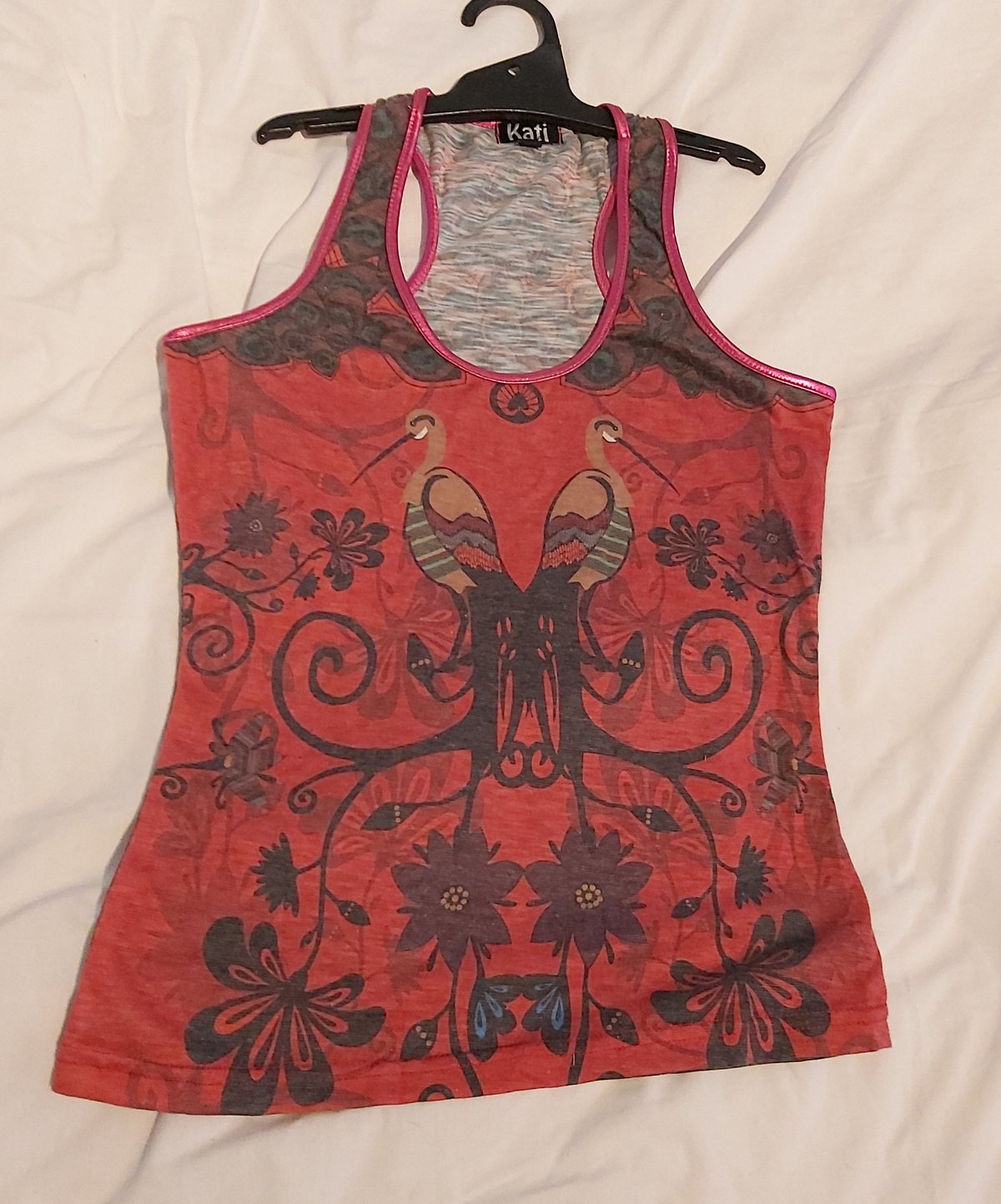 Image of UG singlet top - orange bird of paradise