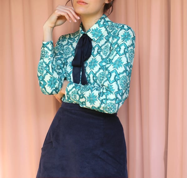Image of I'll Never Find Another You- Blouse/ Blue Tile 