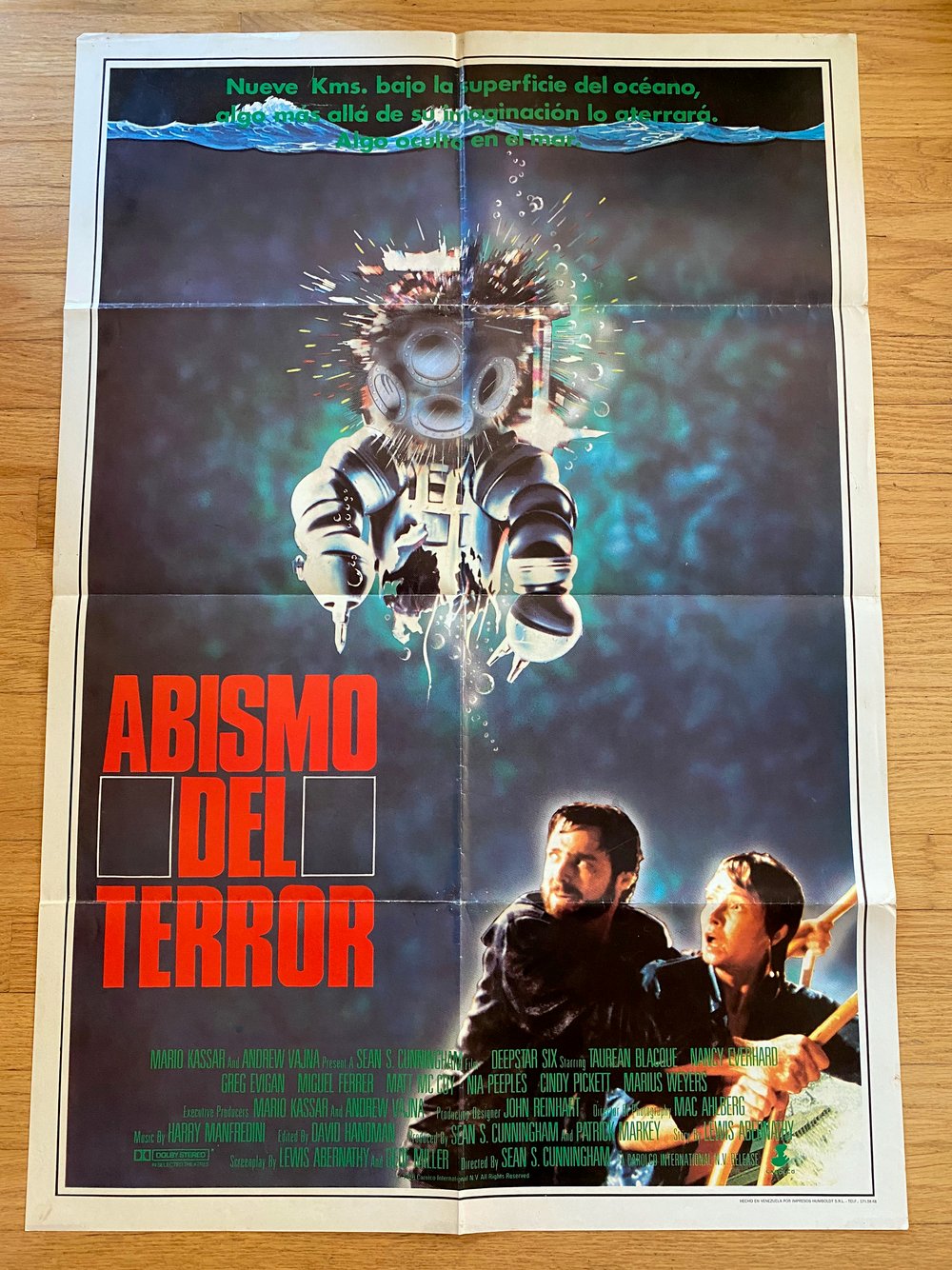 1989 ABISMO DEL TERROR AKA DEEP STAR SIX Original Venezuelan one sheet movie poster