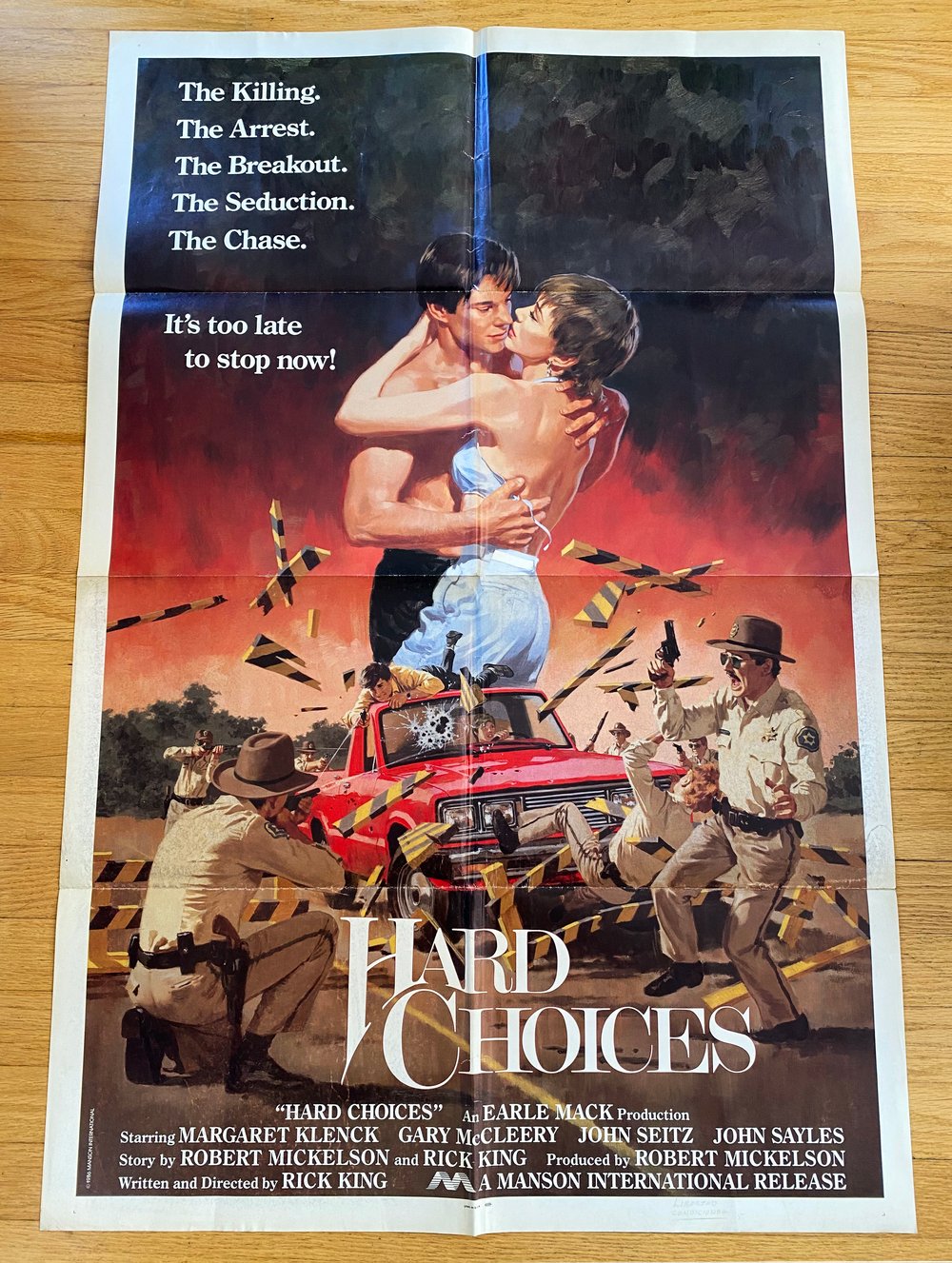 1984 HARD CHOICES Original U.S. One Sheet Movie Poster