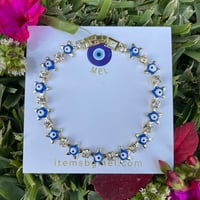 Iced Evil Eye Bracelet - Blue (Stars)