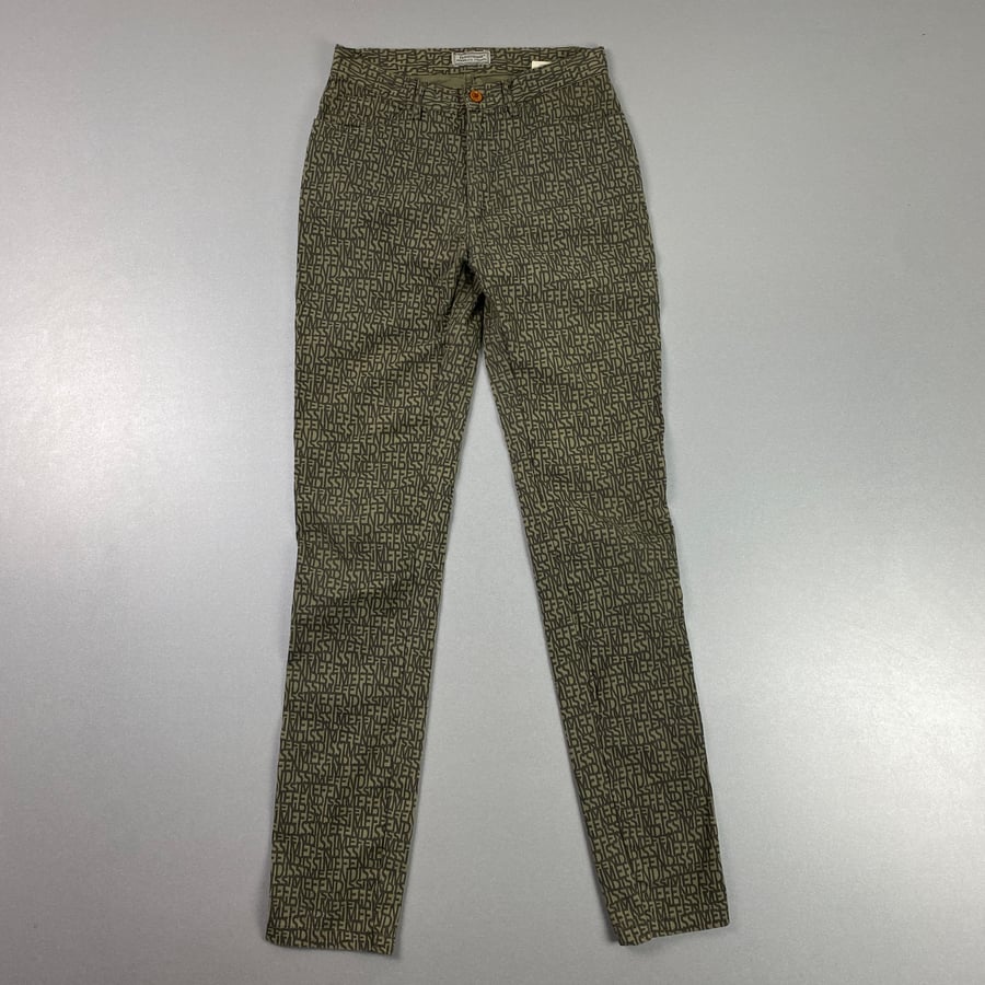 Image of SS 1999 Women's Fendi monogram trousers, size 26" x 30" - UK 6 - 8