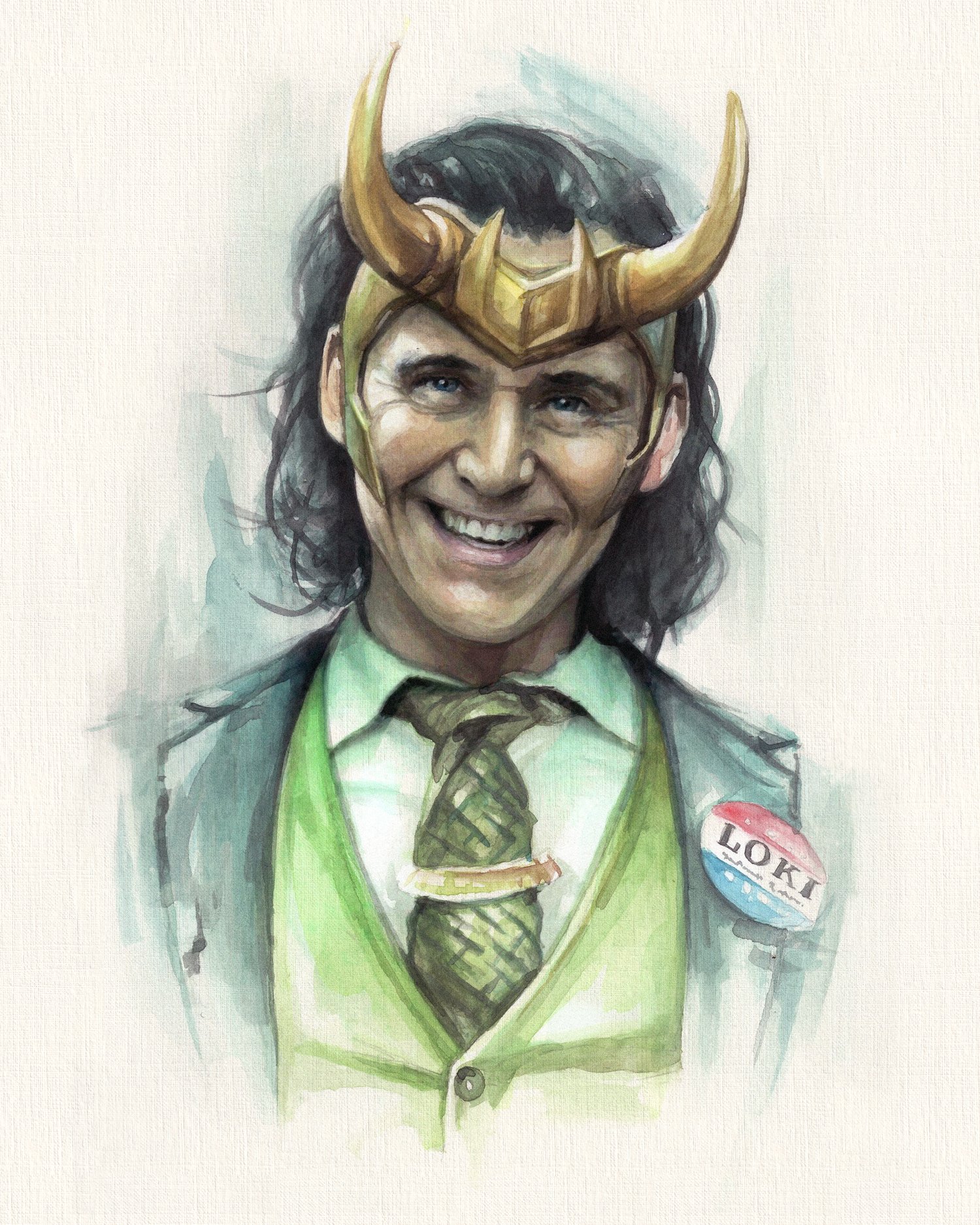 Image of Loki - Watercolor Print 