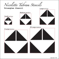 Image 3 of Triangles Stencil for Floors, Tiles and Walls, Geometric Stencil.