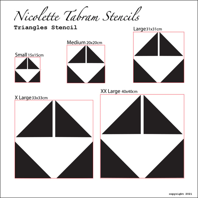 Triangles Stencil for Floors, Tiles and Walls, Geometric Stencil ...