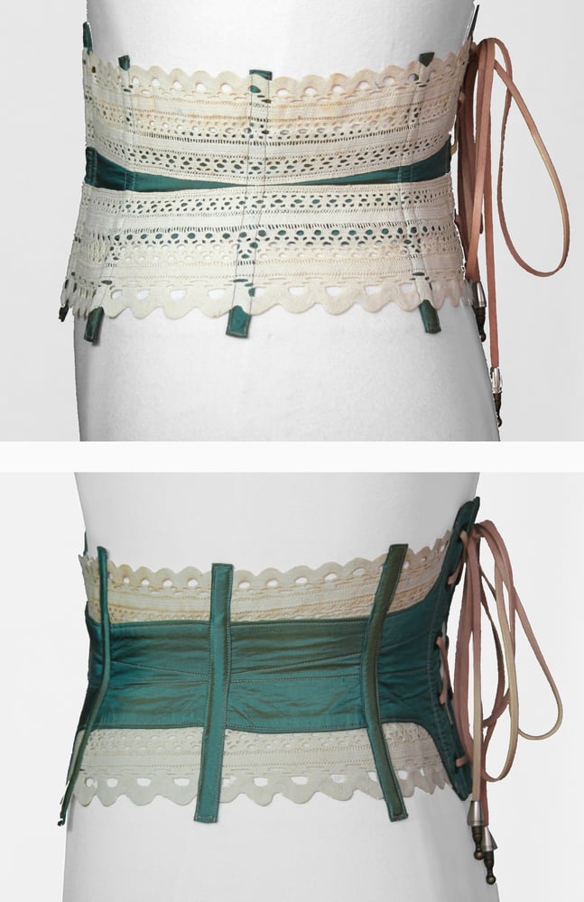 Image of Teal Reversible Corseted Belt	