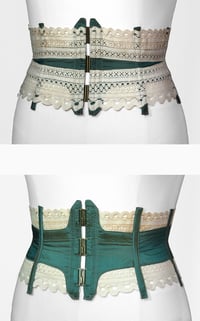 Image 3 of Teal Reversible Corseted Belt	