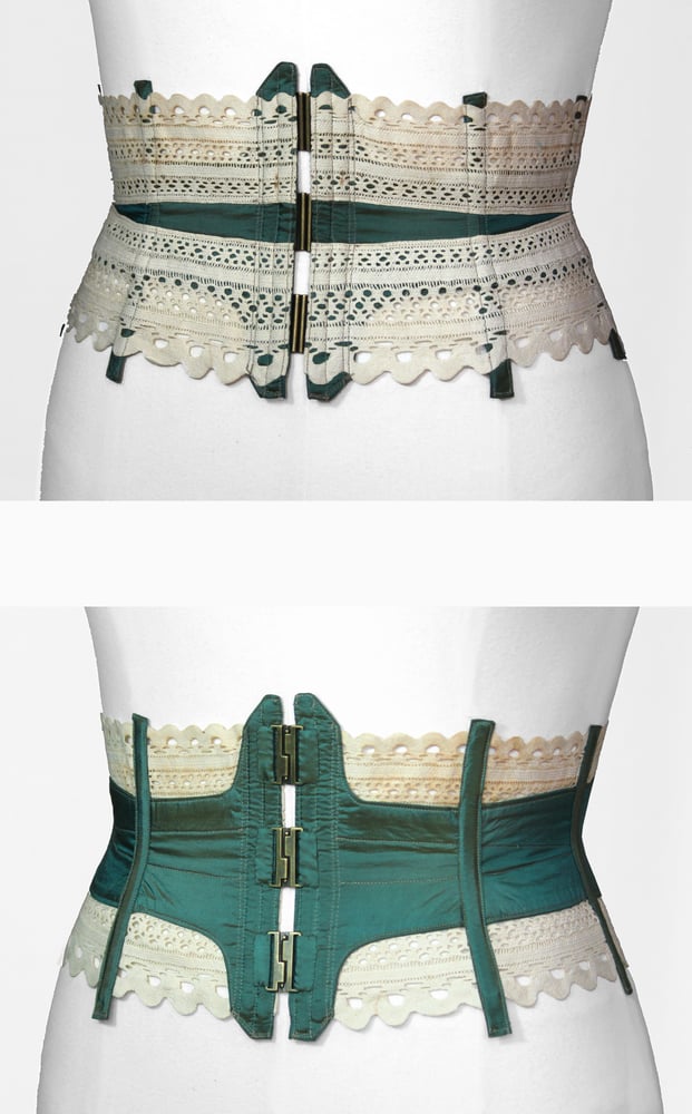 Image of Teal Reversible Corseted Belt	