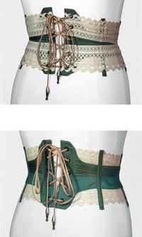Image 1 of Teal Reversible Corseted Belt	